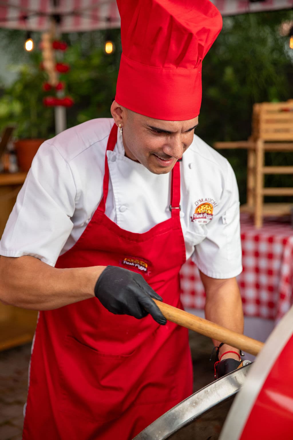 Hot, made-to-order pizza at a celebration