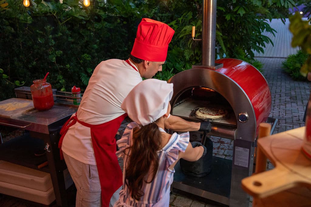 Hot, made-to-order pizza at a celebration